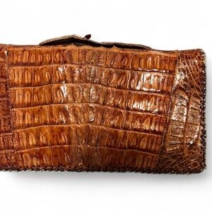 Vintage Genuine Alligator Leather Clutch Made in Cuba